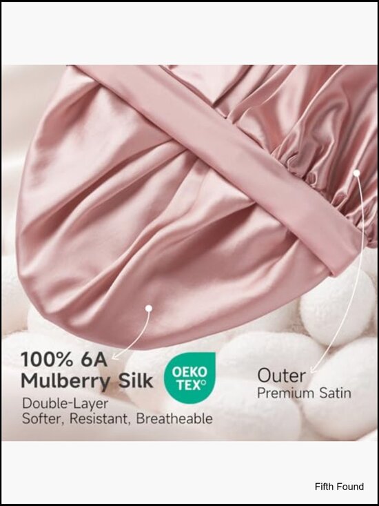 22 Momme Mulberry Silk Sleeping Bonnet Large Non-Slip Hair Wrap display picture 2